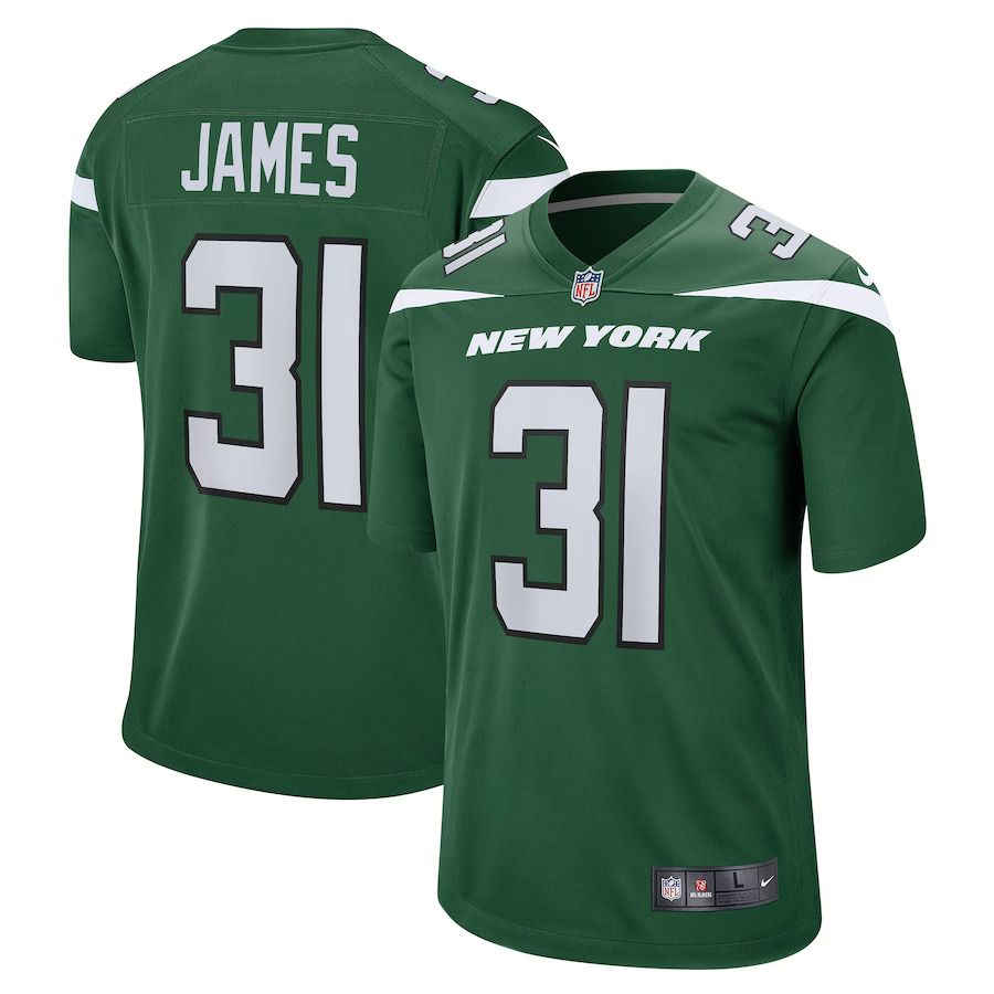 Men New York Jets 31 Craig James Nike Gotham Green Game Player NFL Jersey